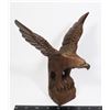 HARDWOOD CARVED EAGLE FIGURE