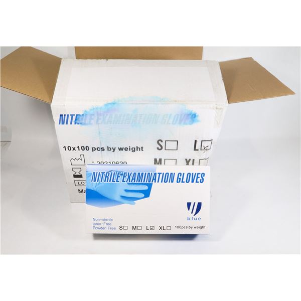 CASE OF NITRILE EXAMINATION GLOVES SIZE LARGE