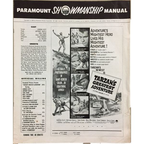 Tarzan's Greatest Adventure (1959) Rare Publicity Press Book