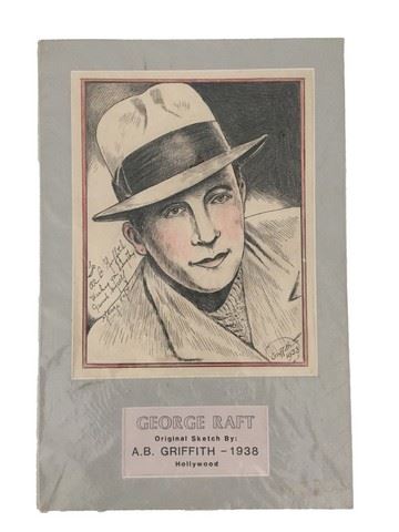 1938 Sketch of George Raft by A.B. Griffith