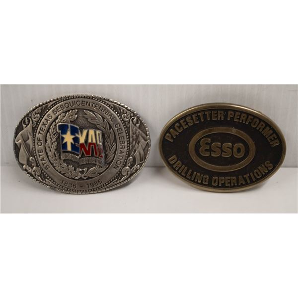 VINTAGE (2) BELT BUCKLES STATE OF TEXAS