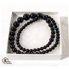 Image 1 : BLACK ONYX GRADUATED NECKLACE 18"