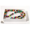 Image 1 : DYED TURQUOISE FREEFORM NECKLACE MAGNETIC CLASP