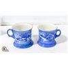Image 1 : VINTAGE BLUE AND WHITE LARGE COFFEE MUGS