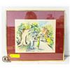 Image 1 : VINTAGE ORIGINAL FRAMED ART WATERCOLOR "CHAPMAN