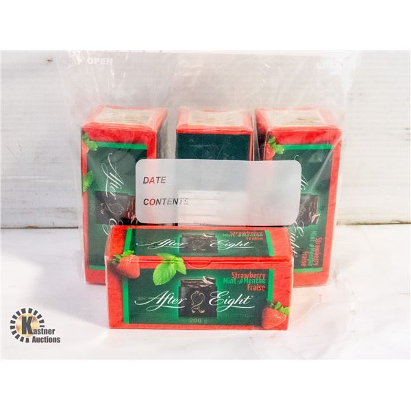 4 NEW BOXES OF STRAWBERRY MINT AFTER EIGHT 200G