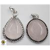 Image 1 : #81-NATURAL ROSE QUARTZ  PENDANT 2 PCS