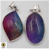 Image 1 : #87-NATURAL RAINBOW SOLAR QUARTZ  PENDANT 2 PCS