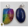 Image 1 : #89-NATURAL RAINBOW SOLAR QUARTZ & LAPIS LAZULI