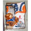Image 1 : FLAT OF OILERS SWAG INCLUDING FLAG,SCARF, BEAR,CUP