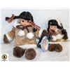 Image 1 : TWO VINTAGE ALASKAN FRIENDS ESKIMO DOLLS