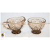 Image 1 : VINTAGE SMOKED PRESSED GLASS CREAMER/