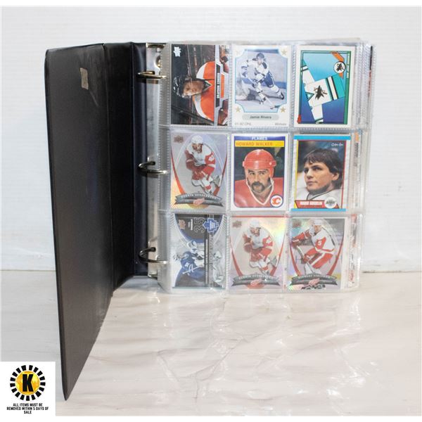86 PAGE BINDER OF ASSORTED HOCKEY CARDS