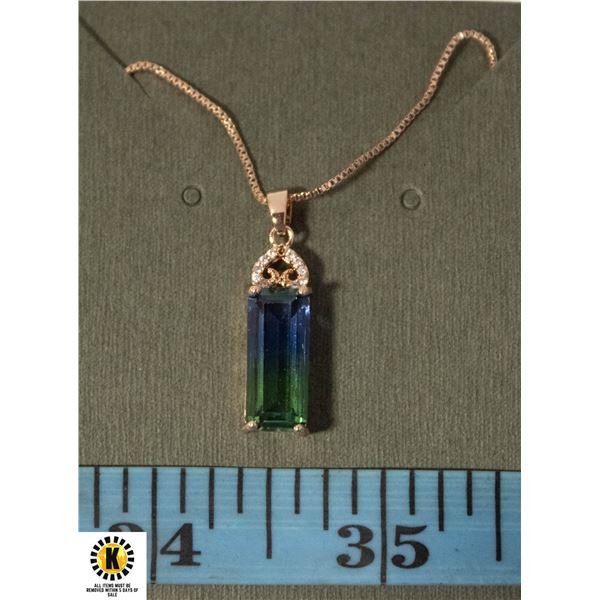 #120 7 X 15 MM RECTANGULAR BI COLORED STONE WITH