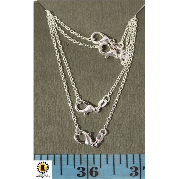 #124 4 OF 60 CM LONG NECKLACES WITH LOBSTER