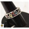 Image 1 : #126 MULTICOLORED AND SHAPED STONES BEZEL SET IN