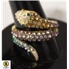 Image 1 : #108 GOLD TONE SNAKE WITH MULTICOLORED STONES