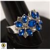 Image 1 : #101 OVAL BLUE STONES IN SHAPE OF FLOWER WITH