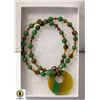 Image 1 : AGATE, JADE NECKLACE 20"