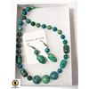 Image 1 : CHRYOSOCOLLA NECKLACE AND EARRINGS 20"