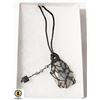 Image 1 : FISH NET WRAPPED AGATE NECKLACE 20" EXTENDS TO 26