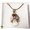 Image 1 : BIWA PEARL, RHODCHROSITE, SMOKEY QUARTZ, TIGERS EY