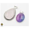 Image 1 : #50-NATURAL PINK ROSE QZ & RAINBOW SOLAR QZ PENDAN