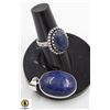 Image 1 : #17-NATURAL LAPIZ LAZULI PENDANT AND RING SZIE 6.7