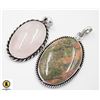 Image 1 : #83-NATURAL MOOKAITE & PINK ROSE QZ PENDANT