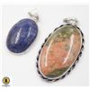 Image 1 : #86-NATURAL MOOKAITE & LAPIZ LAZULI  PENDANT
