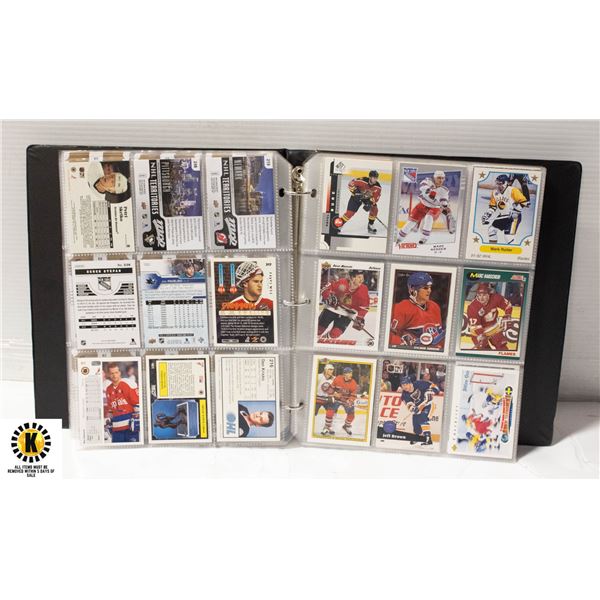 22 PAGE BINDER OF ASSORTED HOCKEY CARDS