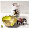 Image 1 : BRONZE DECORATION BOWL WITH ELEPHANT MADE IN INDIA