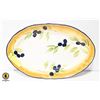 Image 1 : HOME TRENDS OLIVE PAINTED SERVING DISH 18"X11"