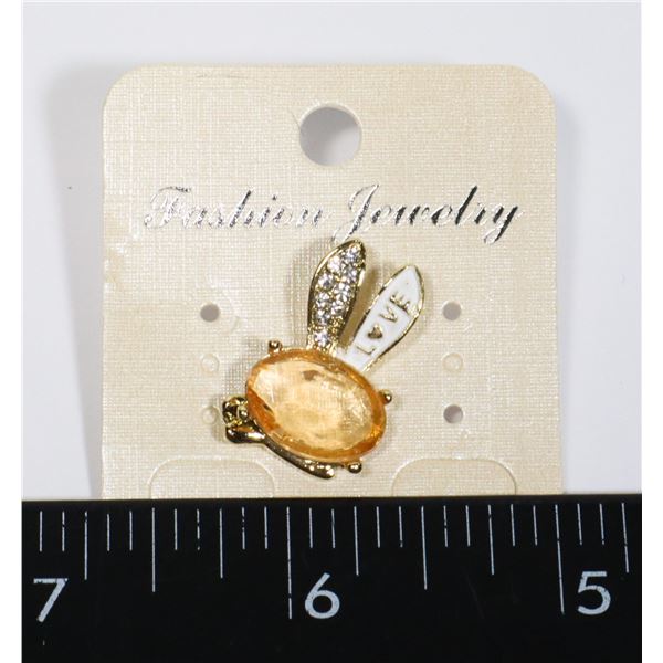 NEW RHINESTONE BUNNY BROOCH
