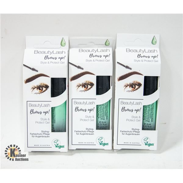 NEW 3 PACK OF BEAUTY LASH BROWS UP STYLE & PROTECT