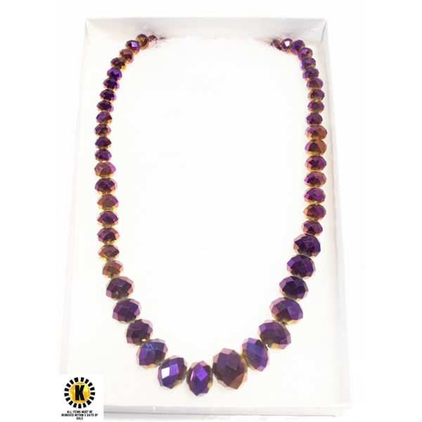 PURPLE CRYSTAL NECKLACE 20"