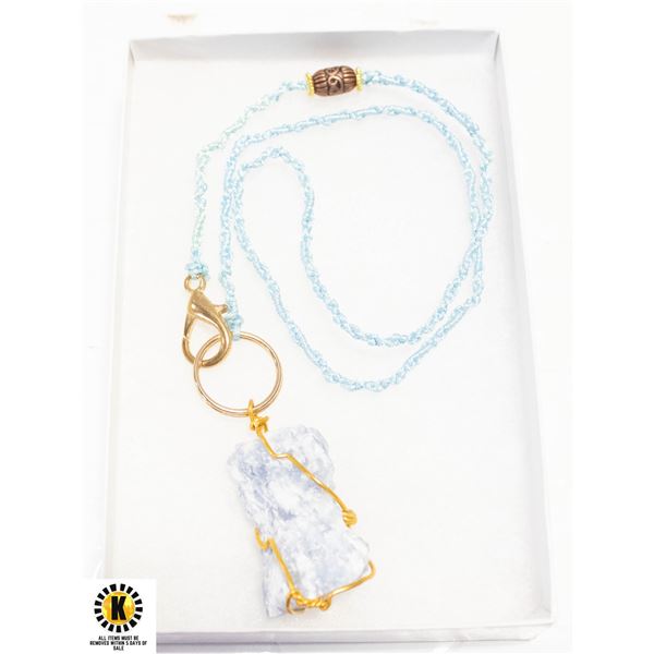 BLUE CALCITE NECKLACE 21"