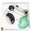 Image 1 : BOX LOT OF GEMSTONE PENDANT OR KEY CHAIN DANGLES