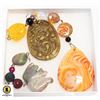 Image 1 : BOX LOT OF GEMSTONE PENDANT OR KEY CHAIN DANGLES