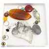 Image 1 : BOX LOT OF GEMSTONE PENDANT OR KEY CHAIN DANGLES