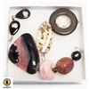 Image 1 : BOX LOT OF GEMSTONE PENDANT OR KEY CHAIN DANGLES