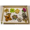 Image 1 : BOX LOT OF VINTAGE BROOCHES APPROX OVER $200.00 VALUE