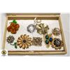 Image 1 : BOX LOT OF VINTAGE BROOCHES APPROX OVER $200.00 VALUE