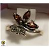 Image 1 : JP1005-296 SILVER GARNET MARCASITE RING