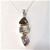 Image 1 : JP1005-266 SILVER GEMSTONE NECKLACE