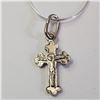 Image 1 : JP1005-253 SILVER CROSS NECKLACE