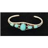 Image 1 : TIBETAN SILVER AND OVAL TURQUOISE CUFF