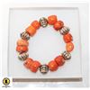 Image 1 : ORANGE LARGE SPONGE CORAL BRACELET 7 1/2" STRETCH