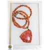 Image 1 : ORANGE SEA SEDIMENT NECKLACE 18" MAGNETIC CLASP
