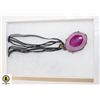 Image 1 : DYED PINK AGATE GEODE NECKLACE 18"